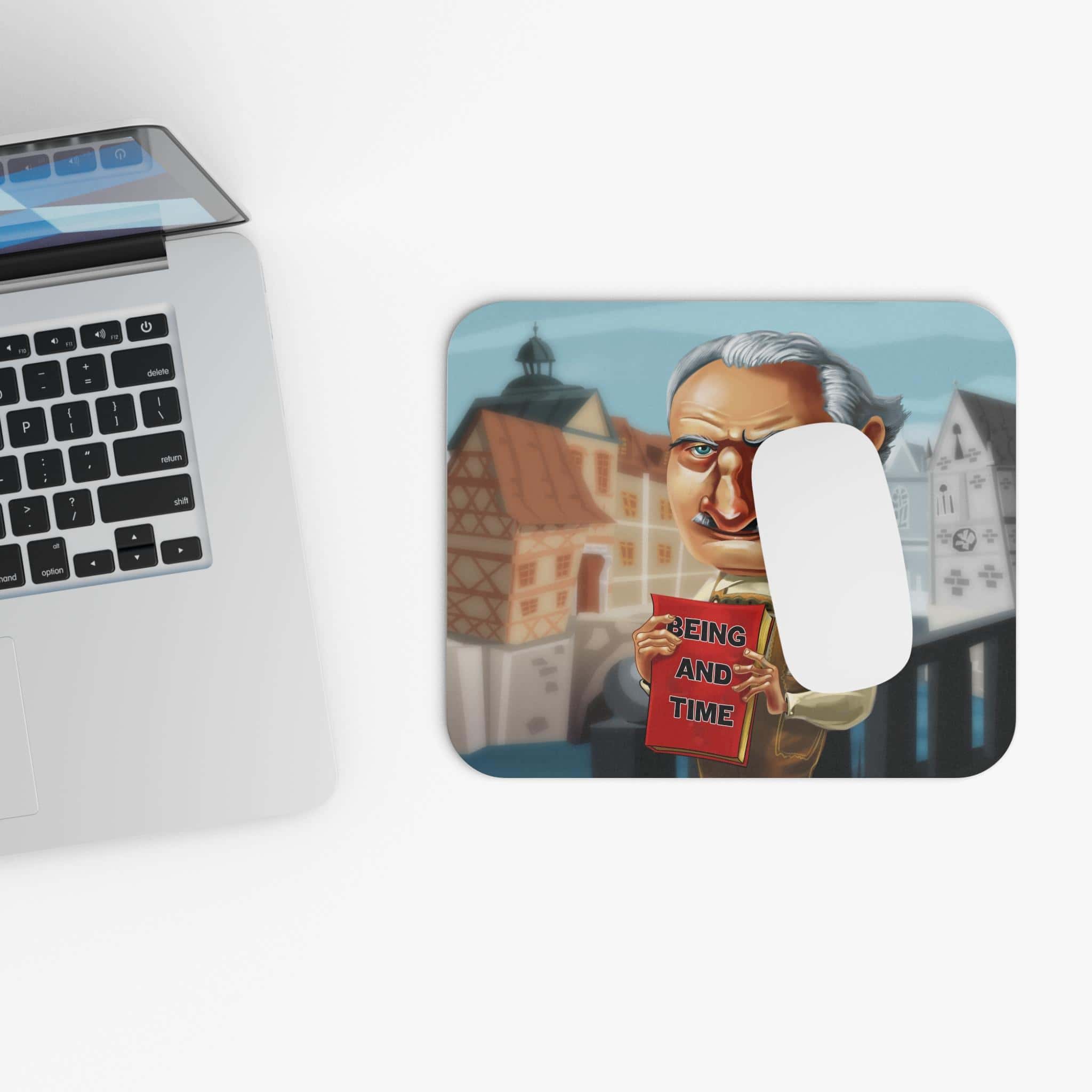 Martin Heidegger-Inspired Mousepad – Style, Comfort, and Philosophical Depth - 9" × 8", Rectangle