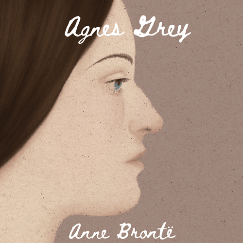 Casa Carlini Agnes Grey audiobook cover featuring Anne Bronte's name with a grey-themed design.