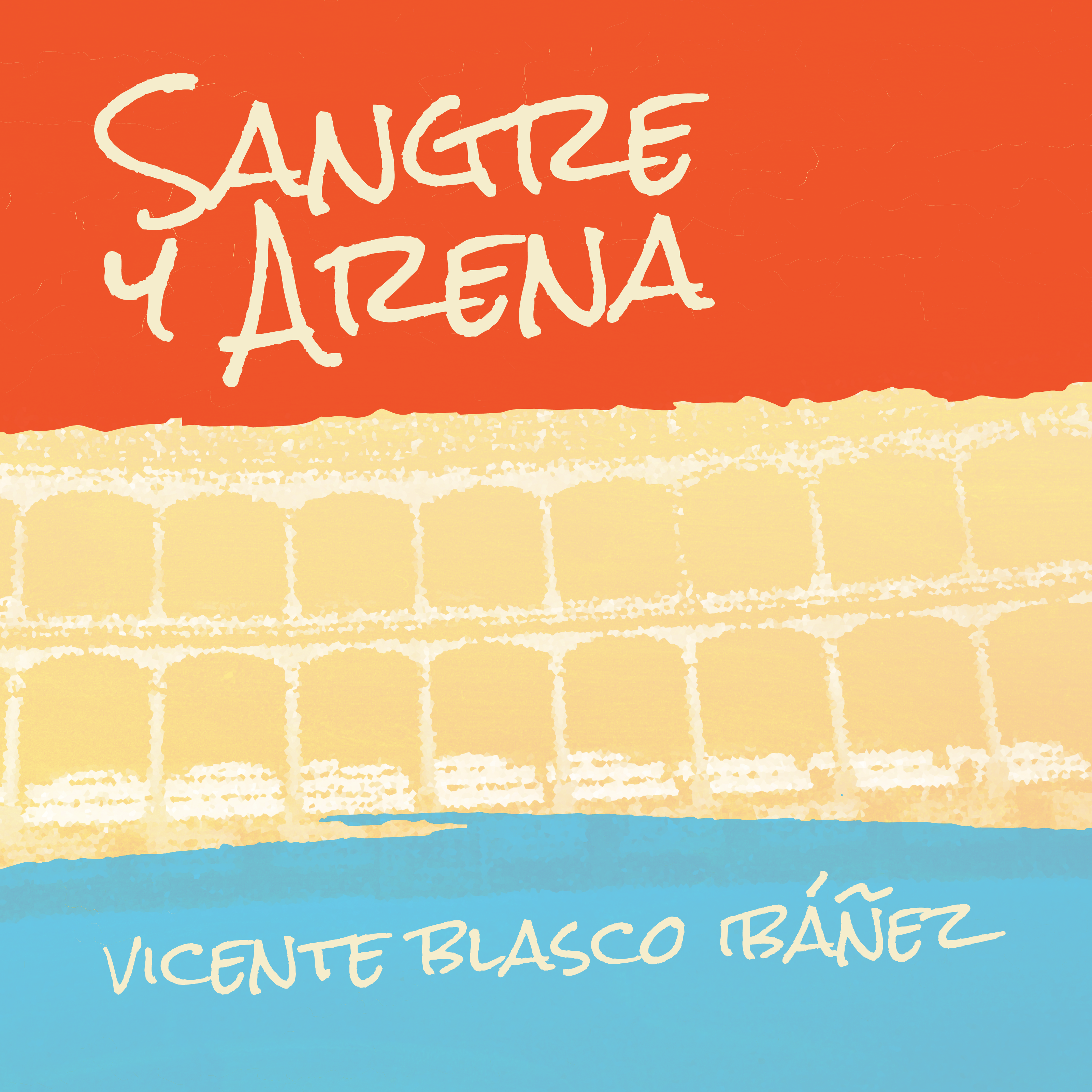 Audiobook cover of "Sangre y Arena" by Vicente Blasco Ibáñez, Spanish edition, featuring a dramatic blood-themed design.