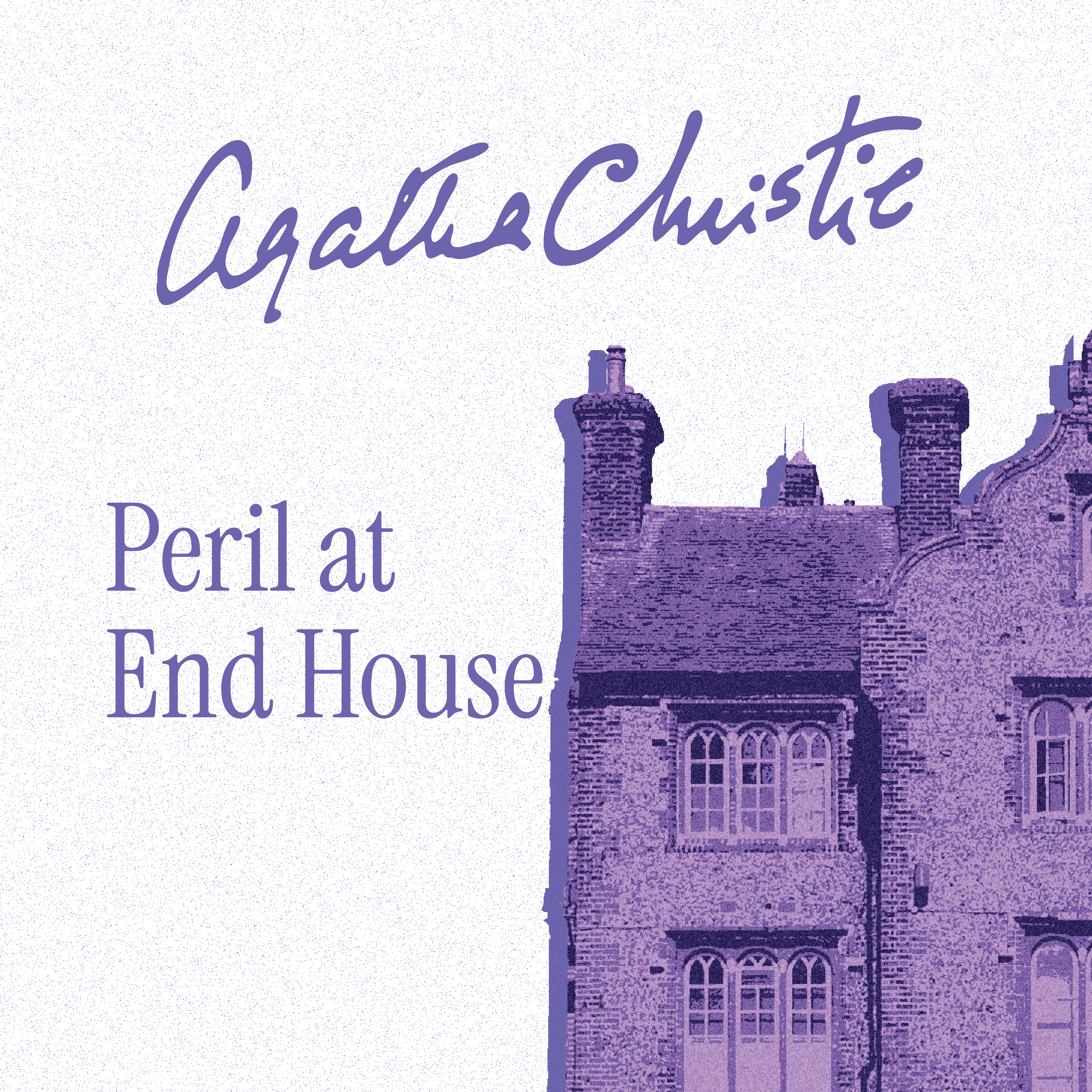 Casa Carlini audiobook cover of Agatha Christie's Peril at End House featuring the book title and author on a dark background.