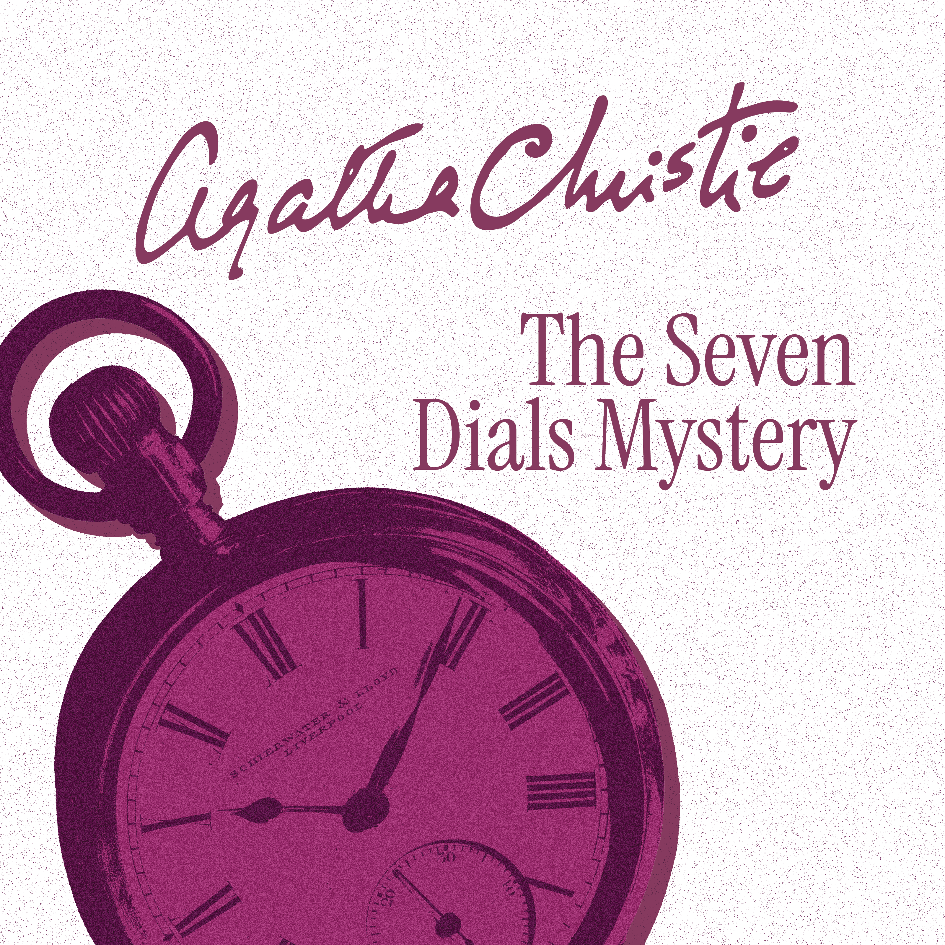 Casa Carlini audiobook cover of The Seven Dials Mystery by Agatha Christie featuring a vintage illustration style.