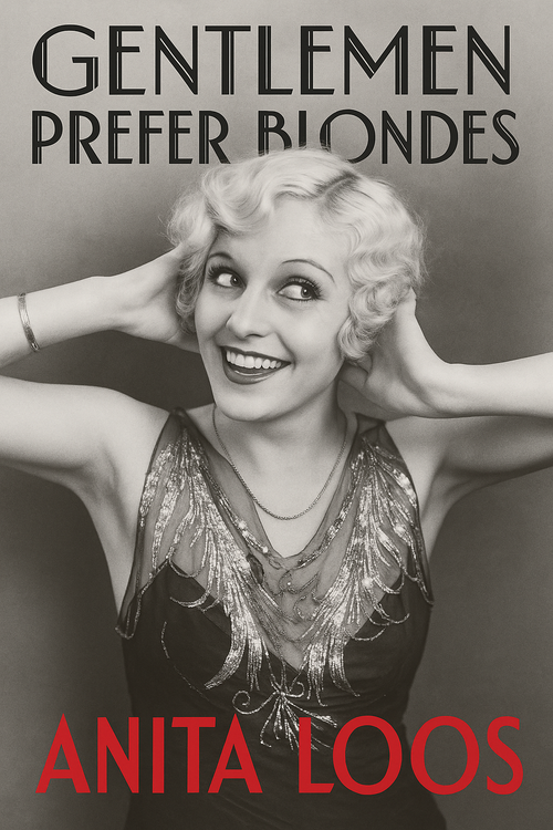 Casa Carlini audiobook cover for "Gentlemen Prefer Blondes" featuring a vintage-inspired design with elegant typography.