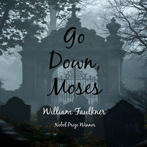 Simple audiobook cover image for "Go Down, Moses" by Casa Carlini, featuring a minimalistic design with text and abstract elements.