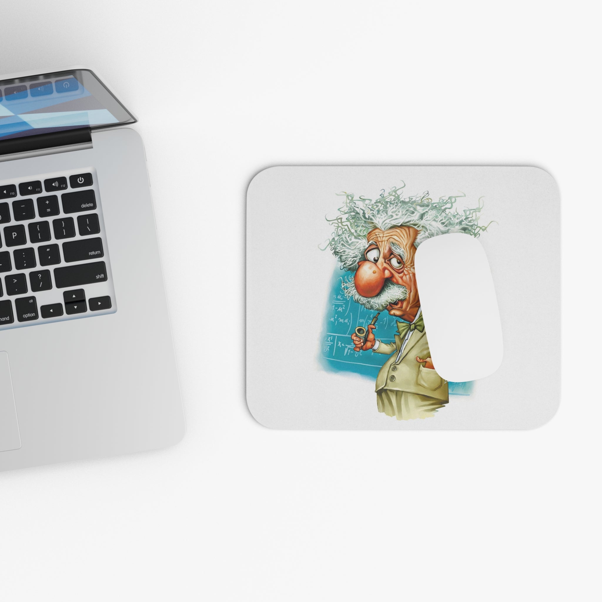 Albert Einstein-Inspired Mousepad – Style, Comfort, and Relativity Genius - 9" × 8", Rectangle