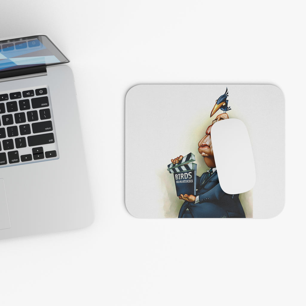Alfred Hitchcock-Inspired Mousepad – Style, Comfort, and Suspenseful Genius - 9" × 8", Rectangle