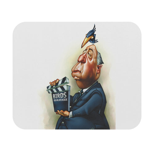 Alfred Hitchcock-Inspired Mousepad – Style, Comfort, and Suspenseful Genius - 9" × 8", Rectangle