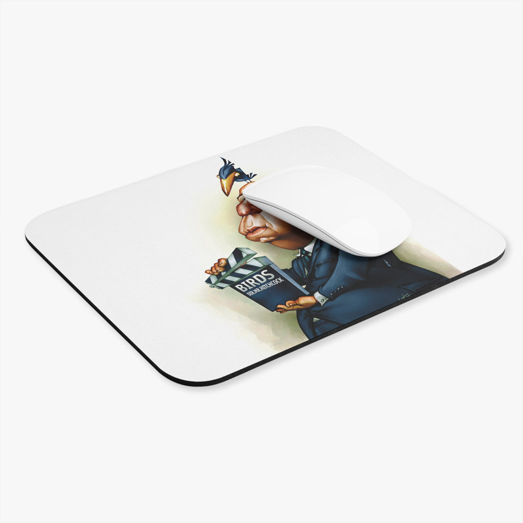 Alfred Hitchcock-Inspired Mousepad – Style, Comfort, and Suspenseful Genius - 9" × 8", Rectangle