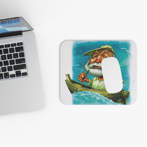 Ernest Hemingway-inspired home decor mousepad, 9x8 inches rectangle, featuring stylish design and adventurous spirit.