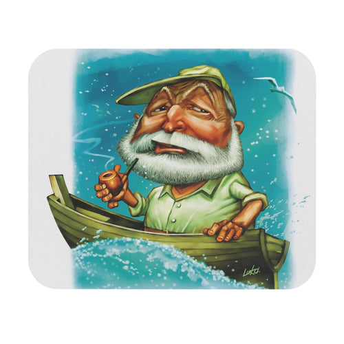 Ernest Hemingway-inspired rectangular mousepad, 9x8 inches, featuring stylish design and comfortable surface for home decor.