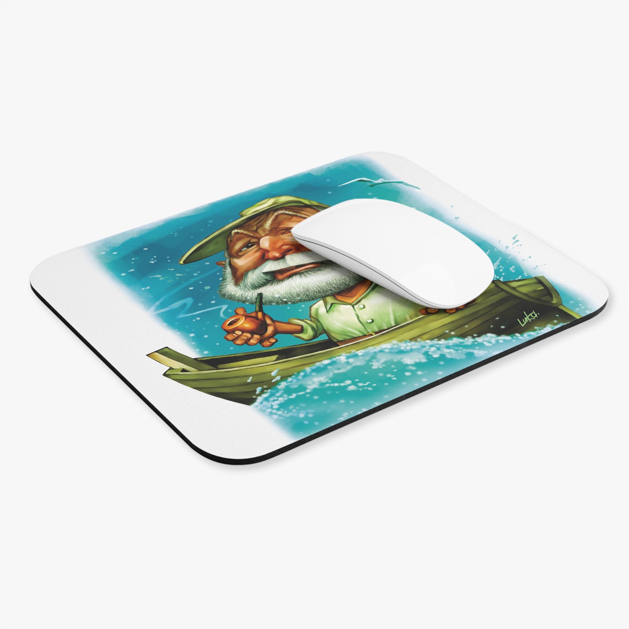 Ernest Hemingway-Inspired Mousepad – Style, Comfort, and Adventurous Genius - 9" × 8", Rectangle