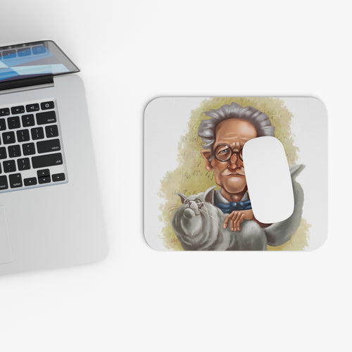 Erwin Schrödinger-inspired mousepad, rectangular 9x8 inches, home decor style featuring quantum physics design and comfort.