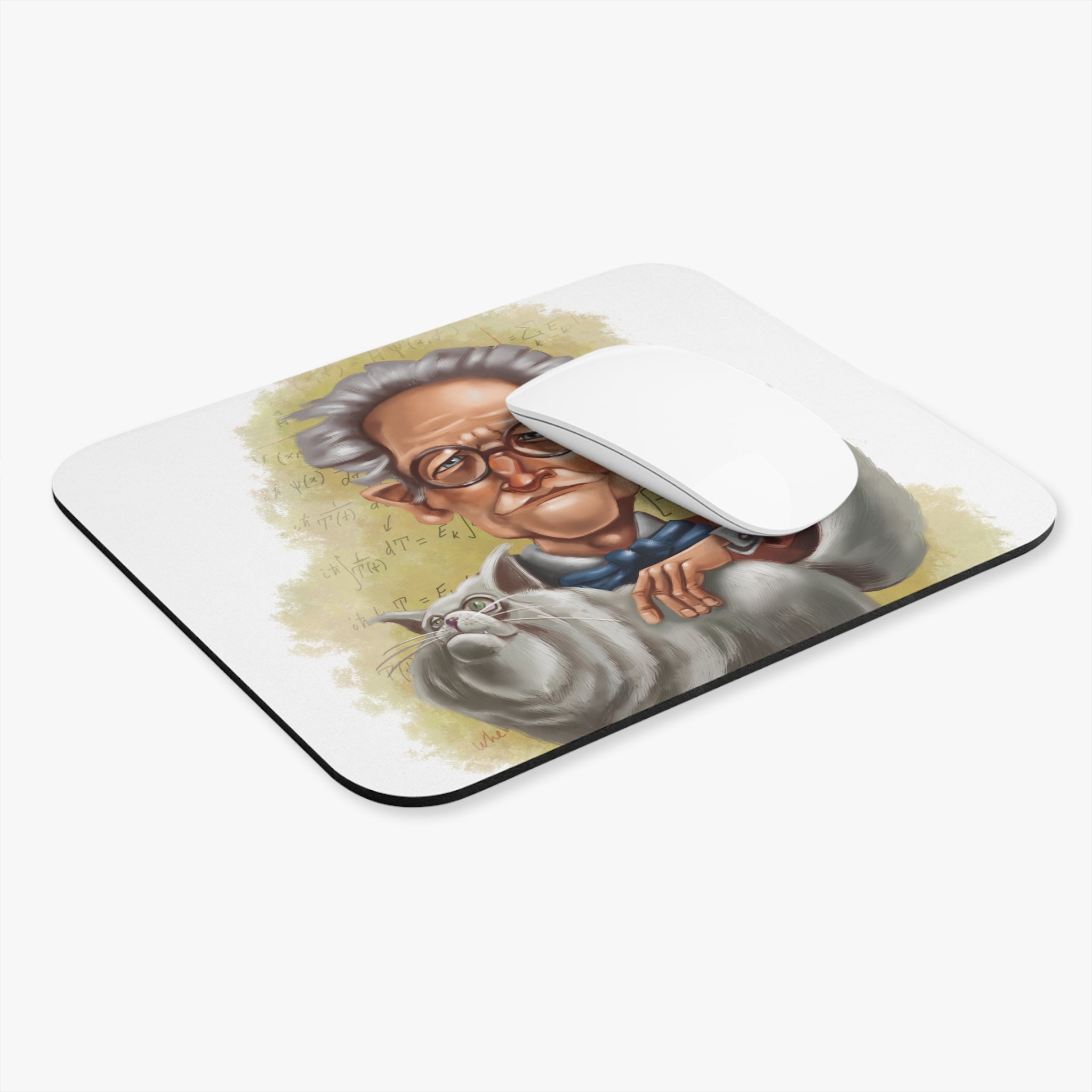 Erwin Schrödinger-Inspired Mousepad – Style, Comfort, and Quantum Genius - 9" × 8", Rectangle