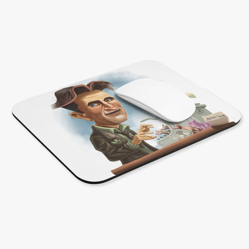 George Orwell-inspired mousepad with dystopian design, 9x8 inches rectangle, featuring stylish home decor suitable for desk setup.