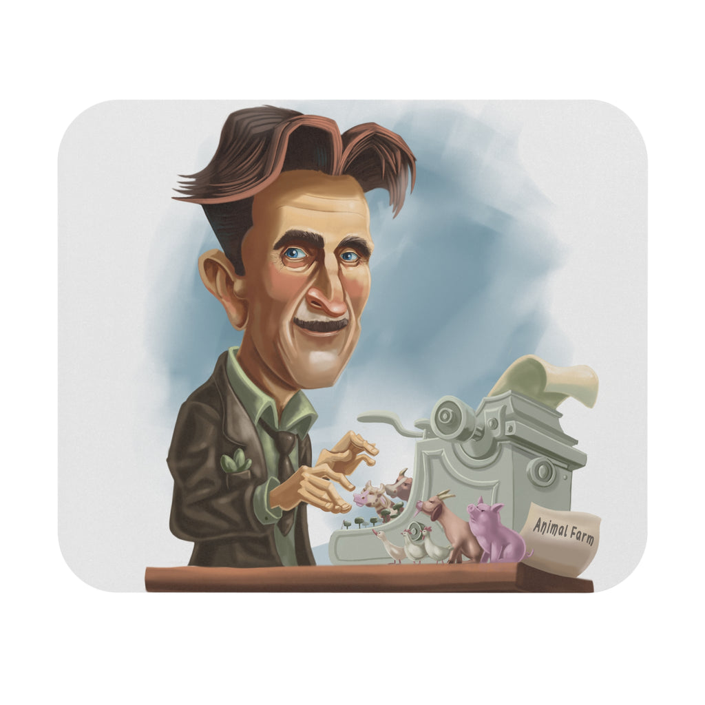 George Orwell-Inspired Mousepad – Style, Comfort, and Dystopian Genius - 9" × 8", Rectangle