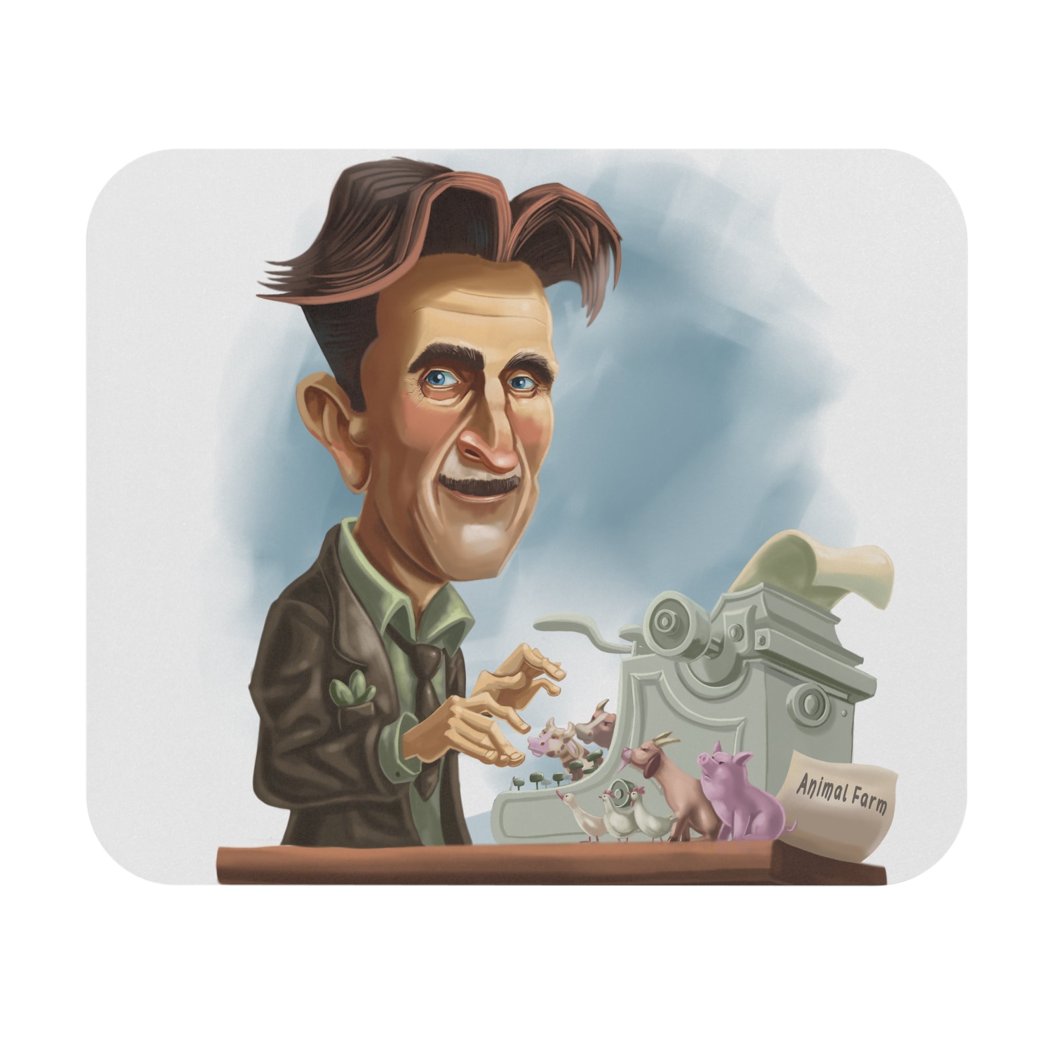George Orwell-Inspired Mousepad – Style, Comfort, and Dystopian Genius - 9" × 8", Rectangle