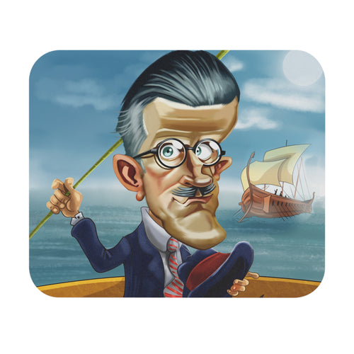 James Joyce-inspired home decor mousepad, 9x8 inches, rectangular, featuring modernist design and comfort for workspace style.