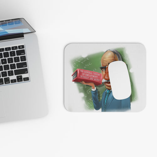 John Maynard Keynes-inspired mousepad with economic-themed design, 9x8 inch rectangle, Printify home decor accessory.