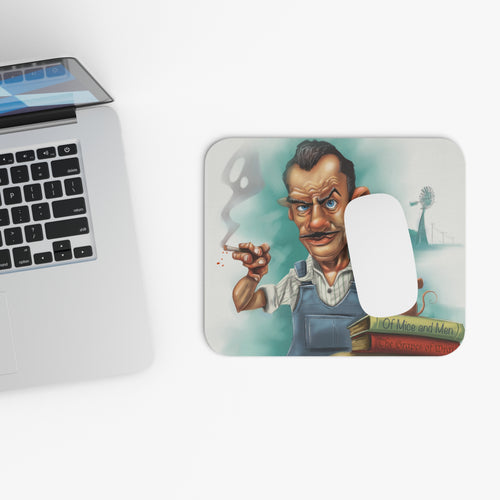John Steinbeck-inspired mousepad with artistic design, measuring 9x8 inches, featuring stylish home decor for comfort and realism.
