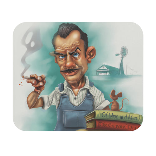 John Steinbeck-inspired rectangular mousepad, 9x8 inches, featuring artistic design for stylish home decor and comfortable workspace.