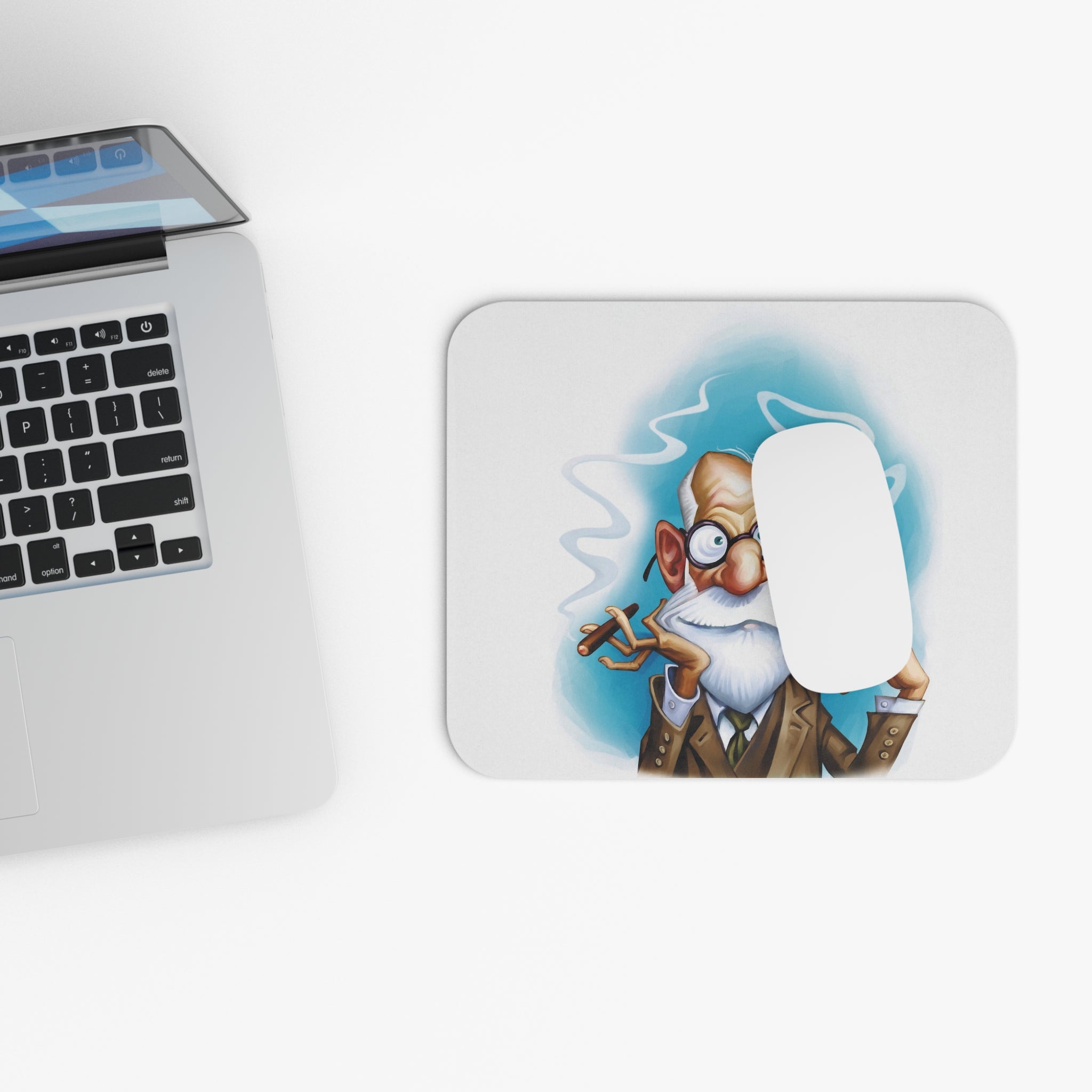 Sigmund Freud-Inspired Mousepad – Style, Comfort, and Psychoanalytic Genius - 9" × 8", Rectangle
