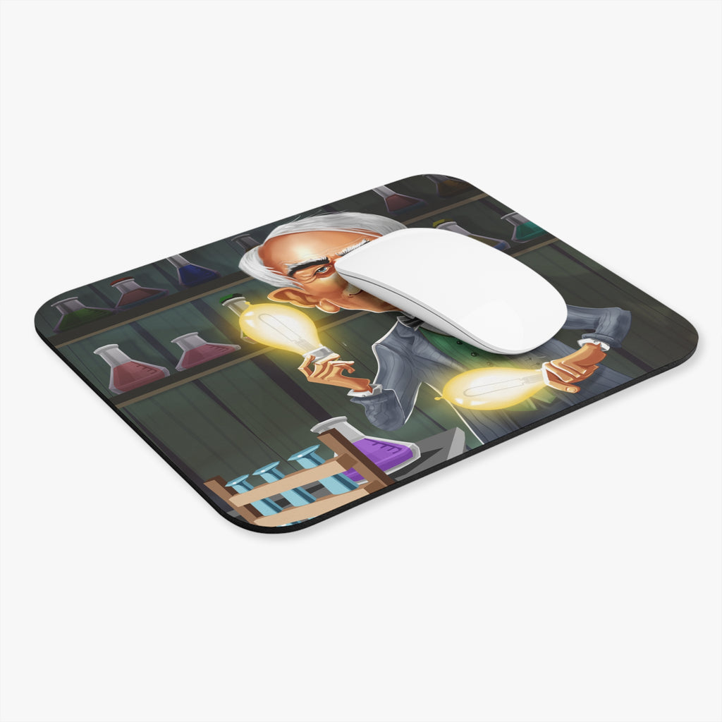 Thomas Edison-Inspired Mousepad – Style, Comfort, and Inventive Genius - 9" × 8", Rectangle