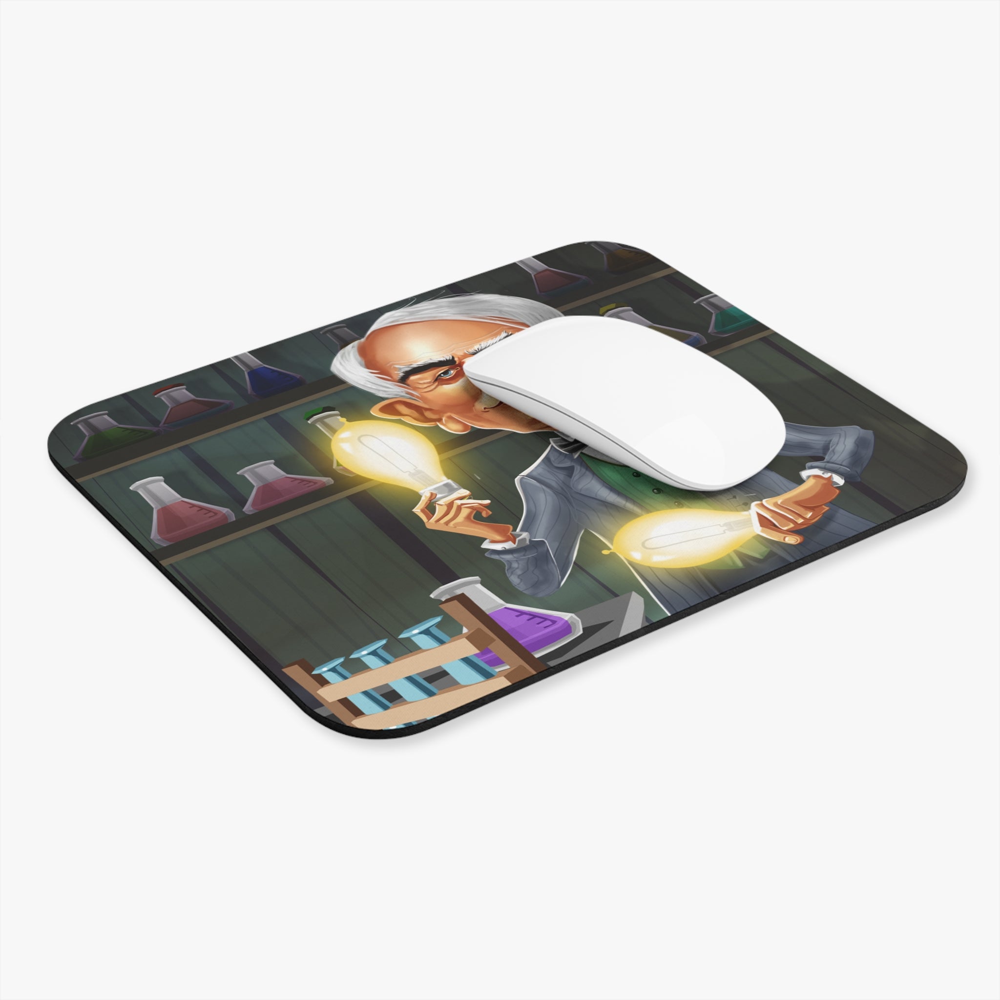 Thomas Edison-Inspired Mousepad – Style, Comfort, and Inventive Genius - 9" × 8", Rectangle