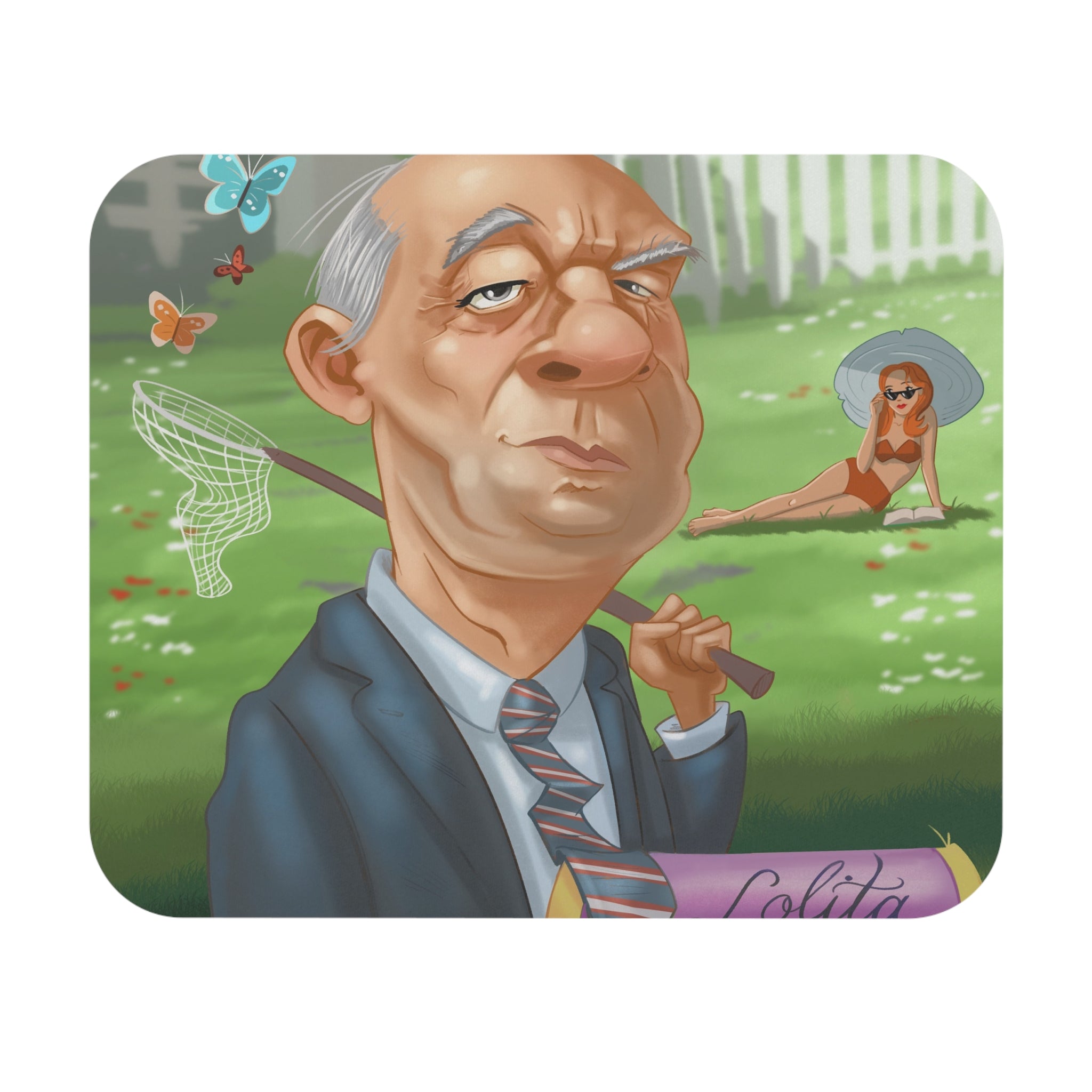 Vladimir Nabokov-Inspired Mousepad – Style, Comfort, and Nabokovian Genius - 9" × 8", Rectangle