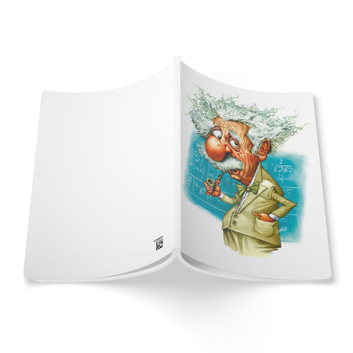 Albert Einstein Softcover Journal — Illustrated Retro Portrait Notebook for Writers & Gifts