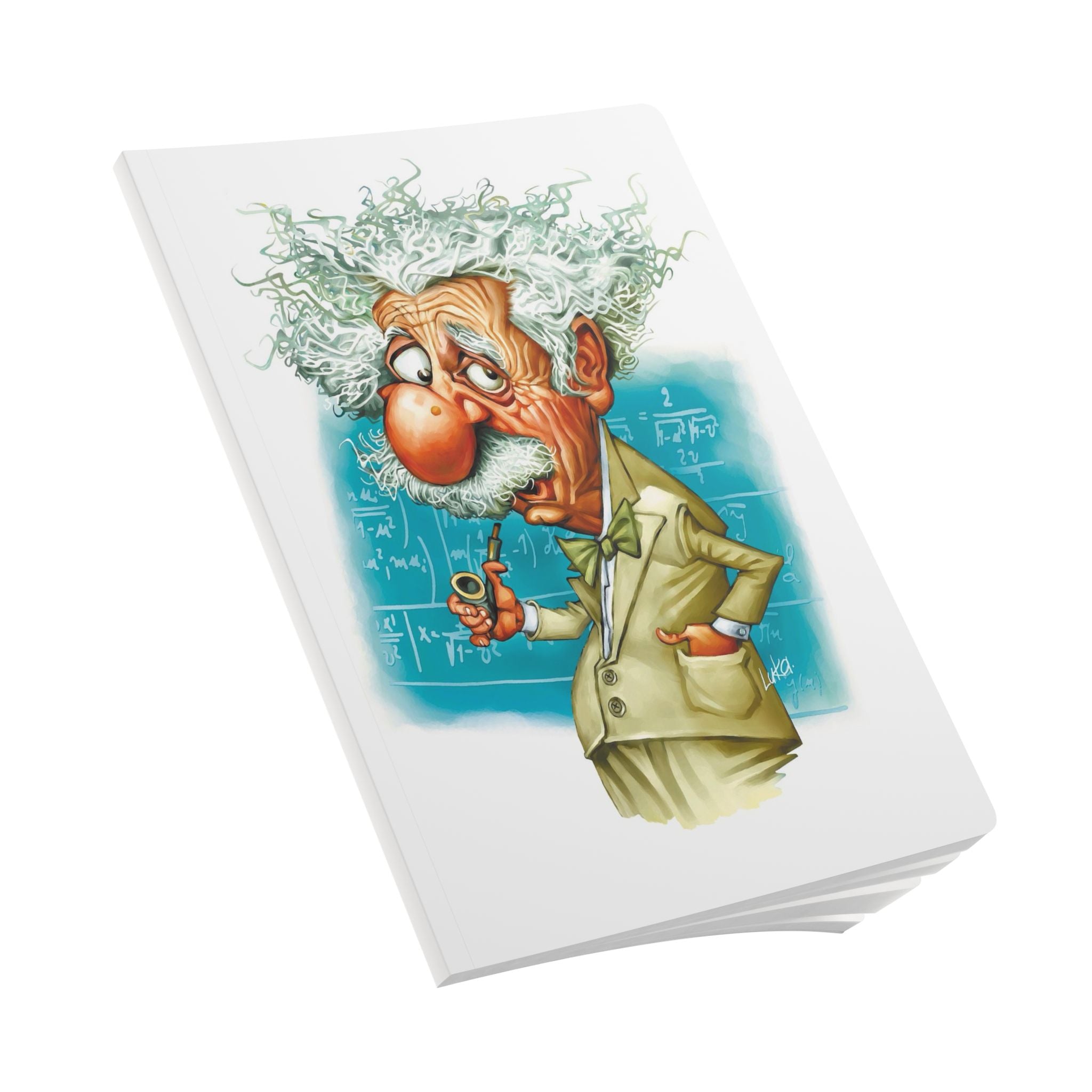 Albert Einstein Softcover Journal — Illustrated Retro Portrait Notebook for Writers & Gifts