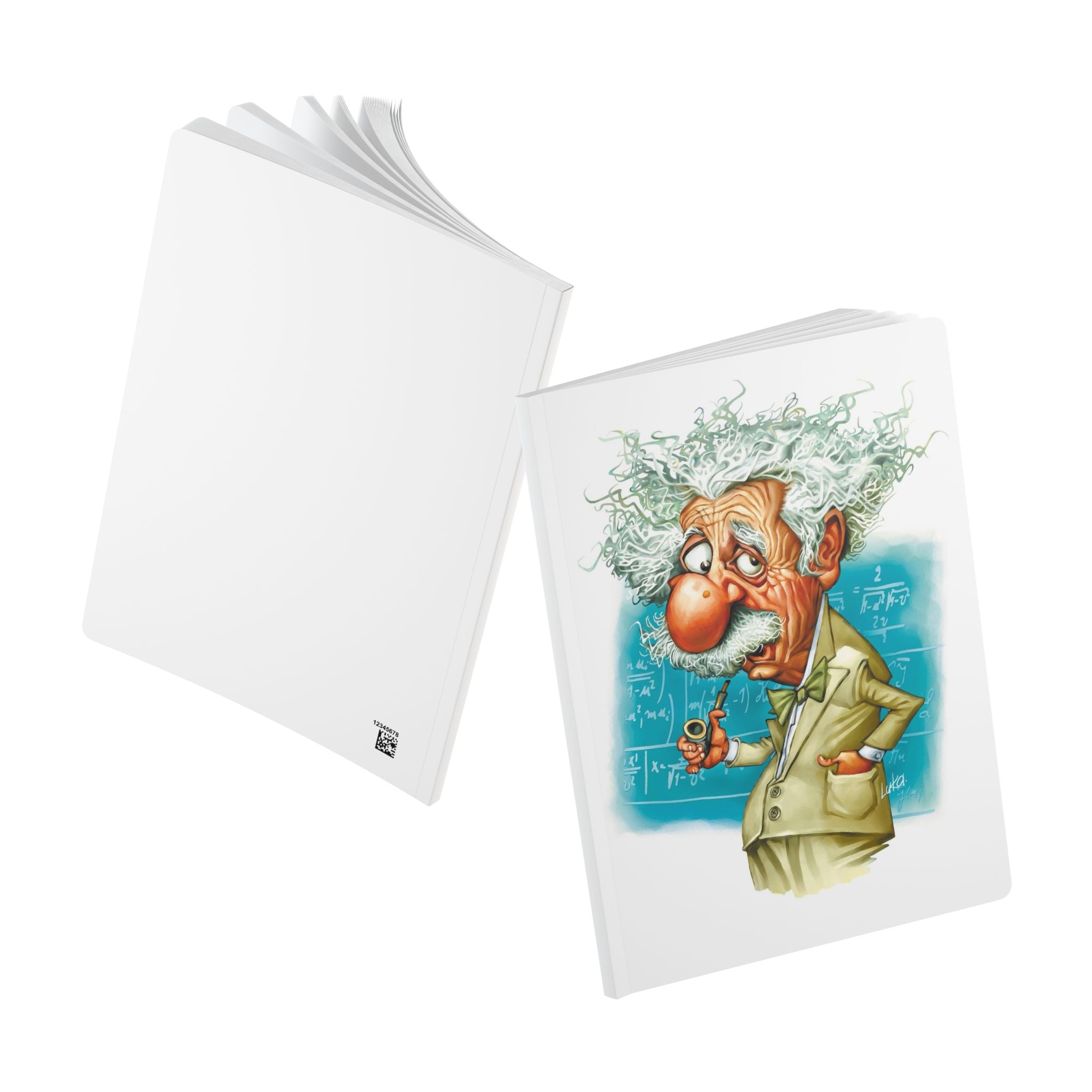 Albert Einstein Softcover Journal — Illustrated Retro Portrait Notebook for Writers & Gifts