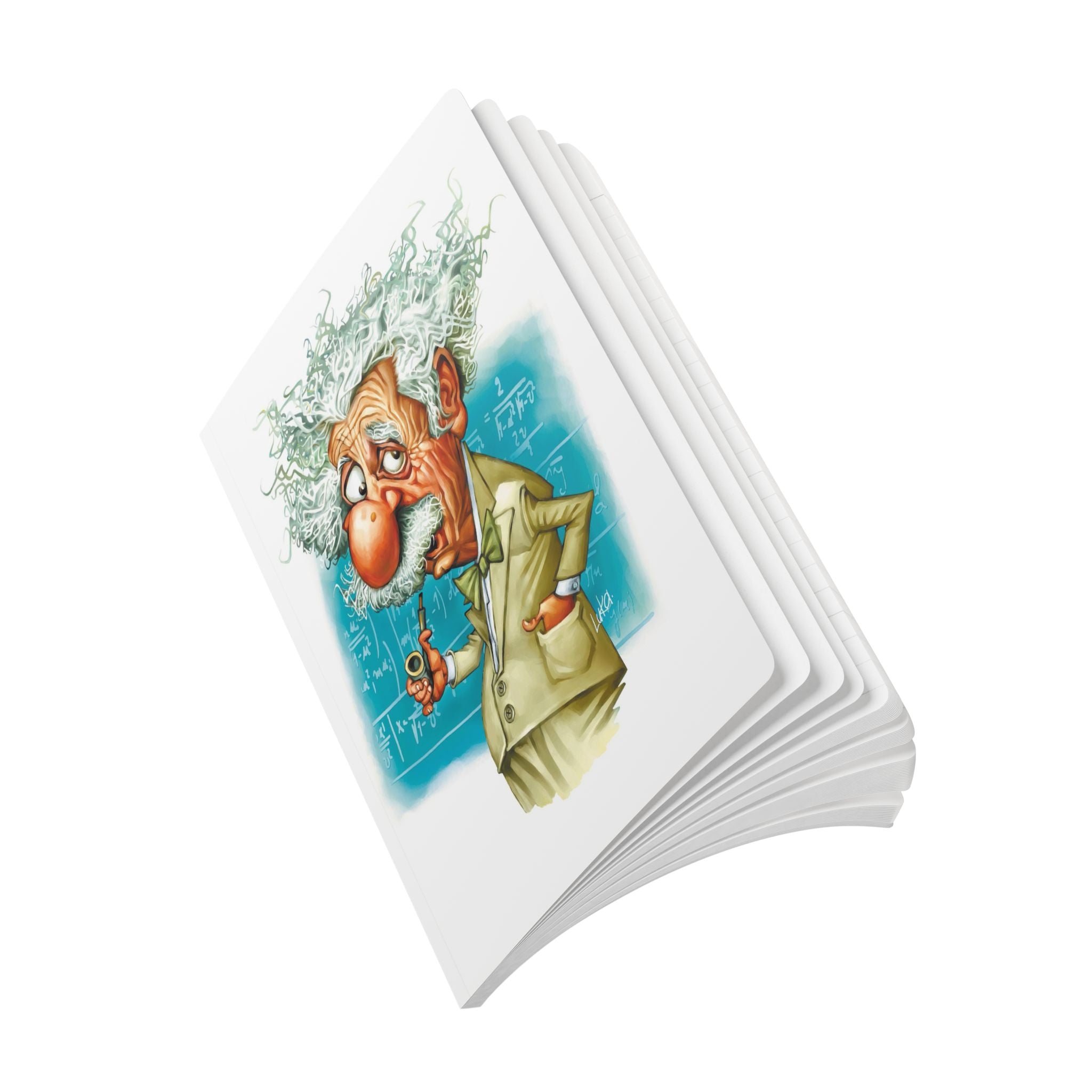 Albert Einstein Softcover Journal — Illustrated Retro Portrait Notebook for Writers & Gifts