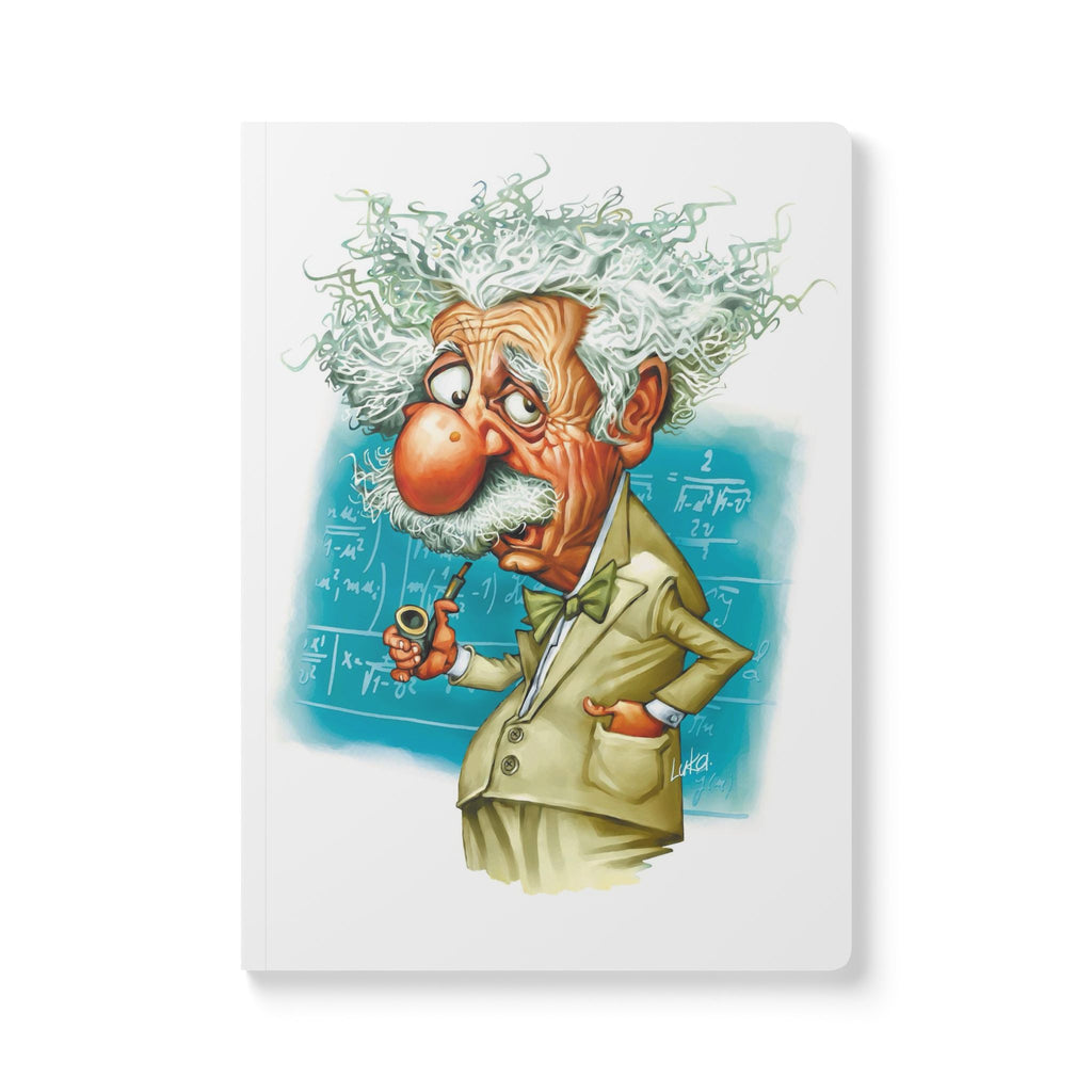 Albert Einstein Softcover Journal — Illustrated Retro Portrait Notebook for Writers & Gifts