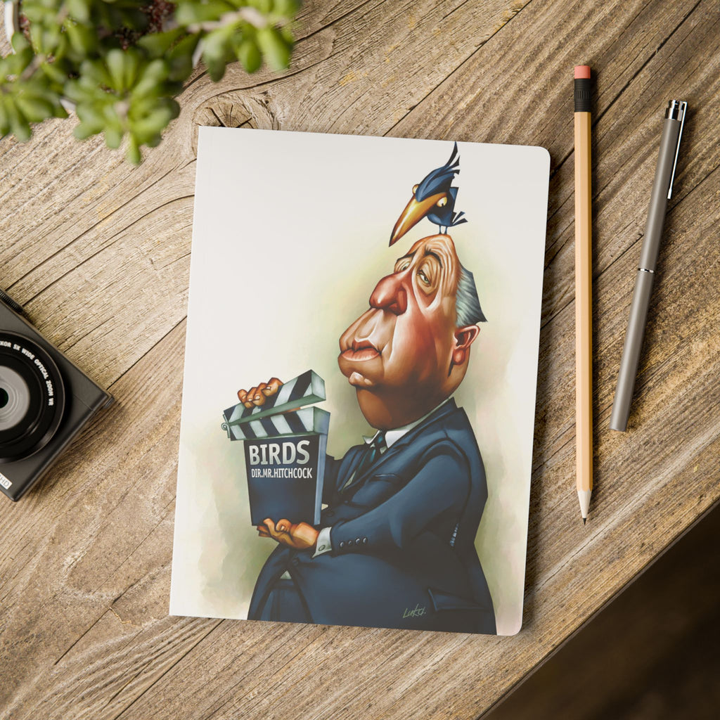 Alfred Hitchcock Softcover Journal — Illustrated Retro Portrait Notebook for Writers & Gifts