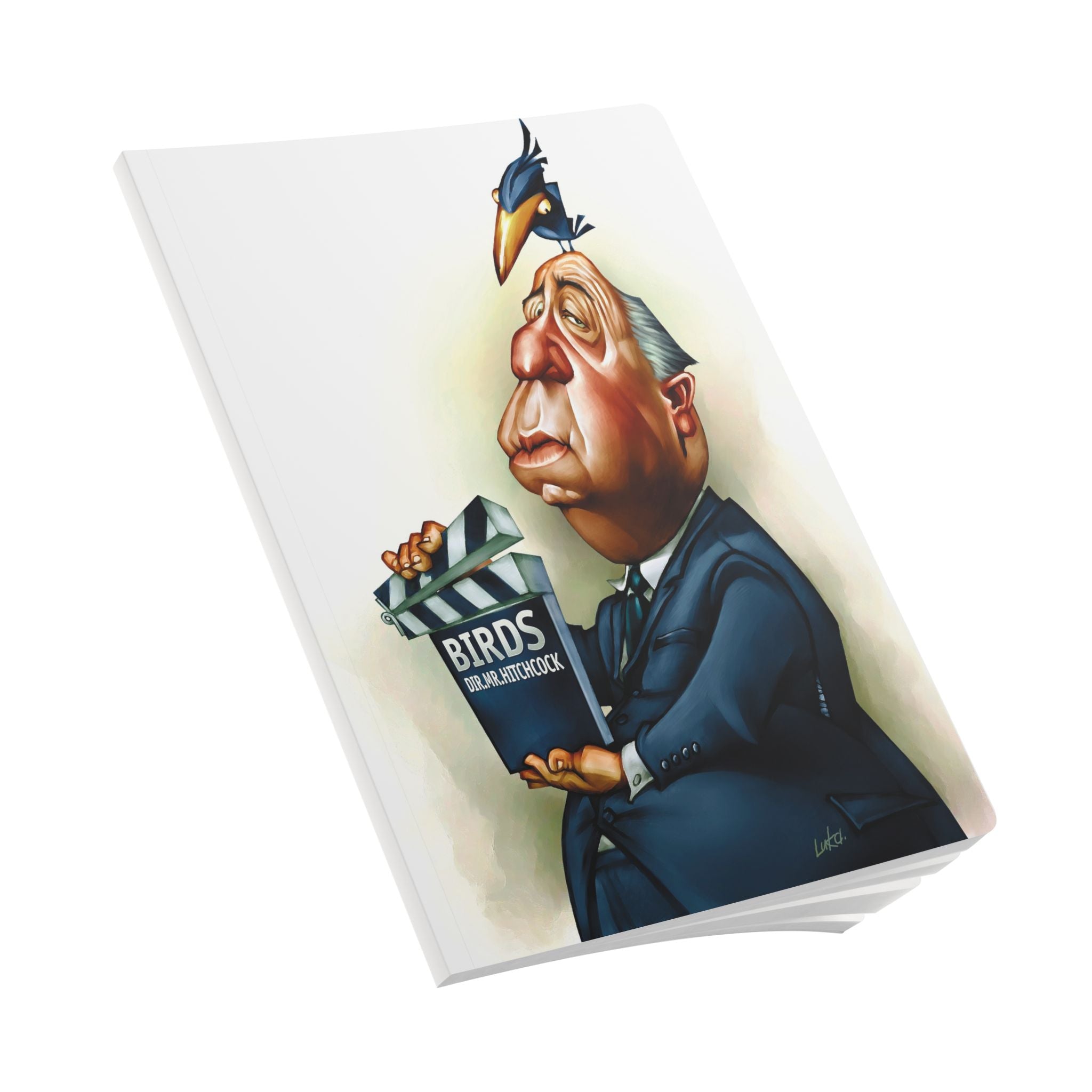 Alfred Hitchcock Softcover Journal — Illustrated Retro Portrait Notebook for Writers & Gifts