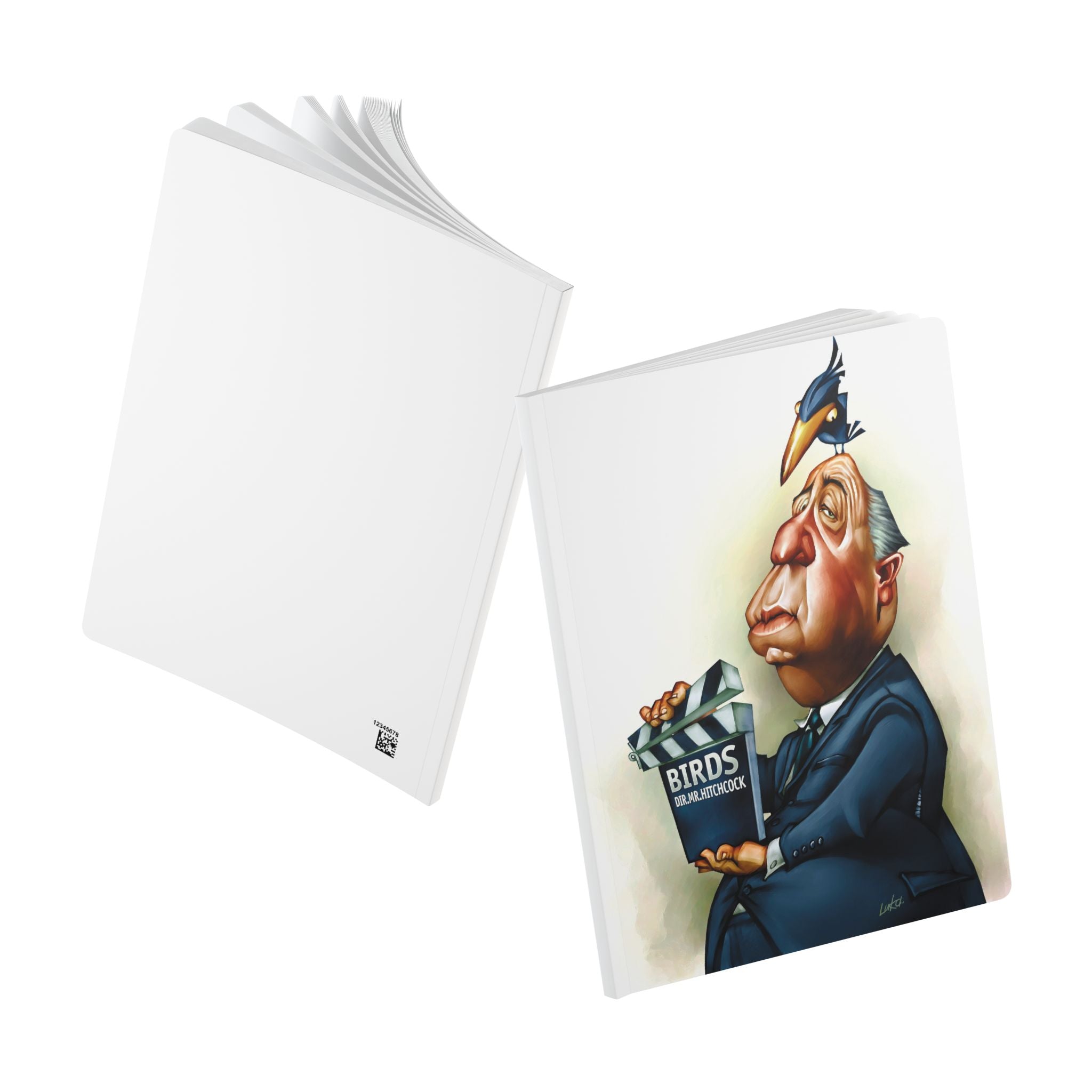 Alfred Hitchcock Softcover Journal — Illustrated Retro Portrait Notebook for Writers & Gifts