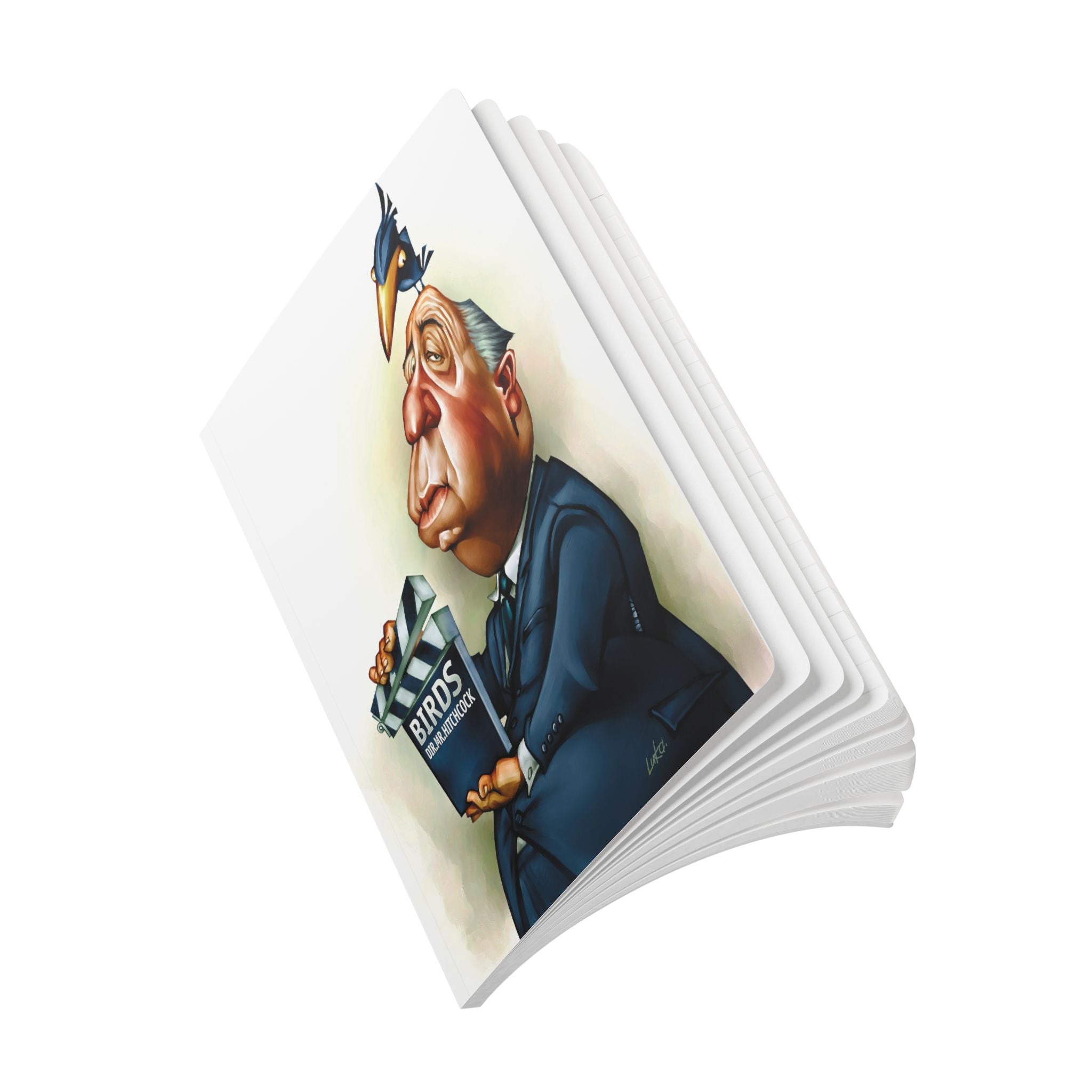 Alfred Hitchcock Softcover Journal — Illustrated Retro Portrait Notebook for Writers & Gifts
