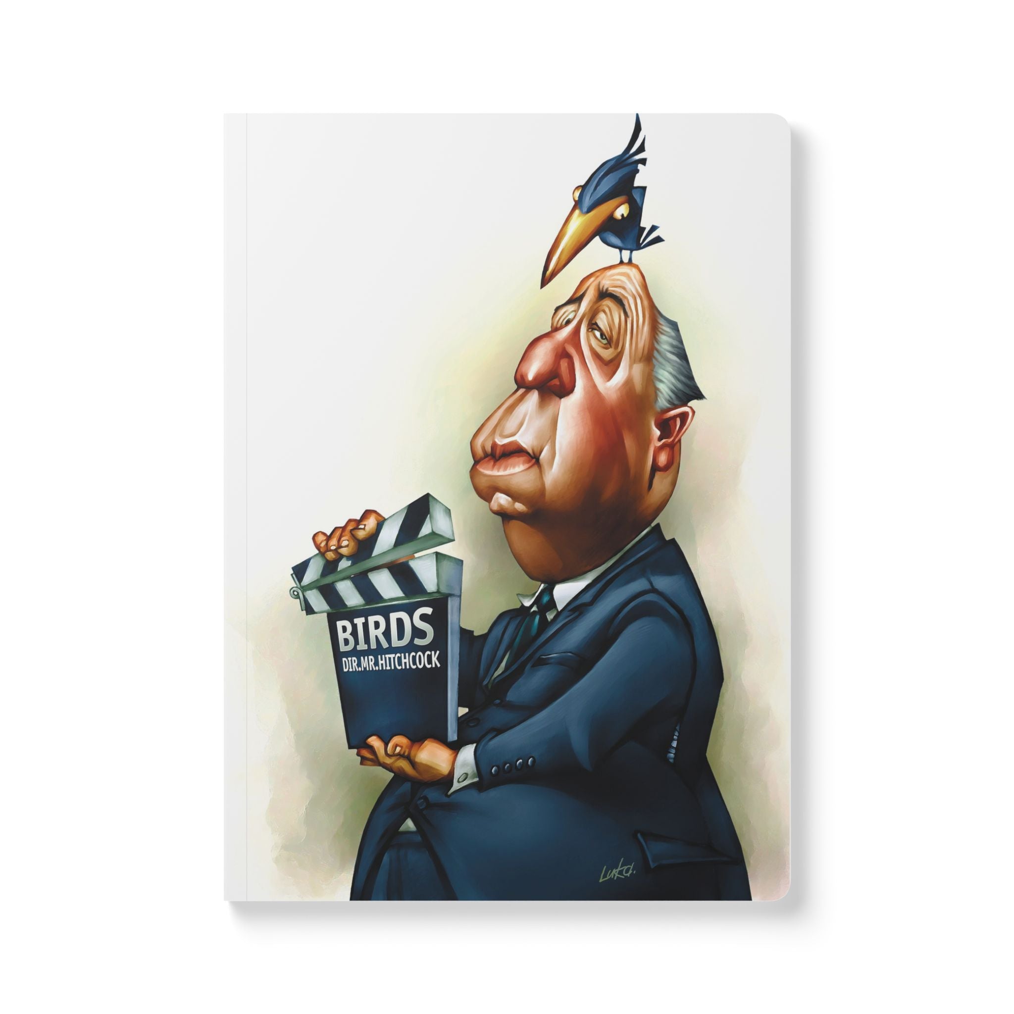Alfred Hitchcock Softcover Journal — Illustrated Retro Portrait Notebook for Writers & Gifts