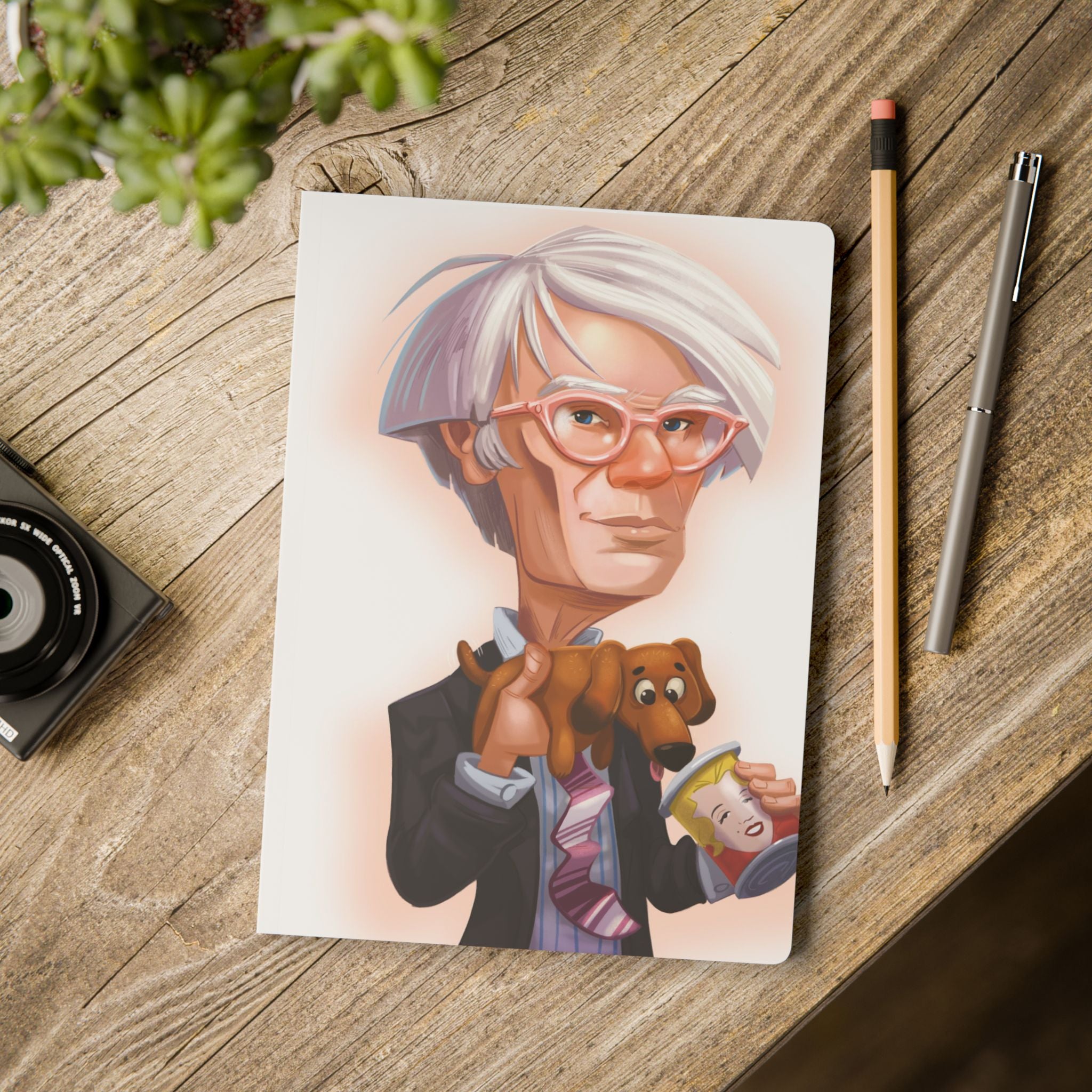 Andy Warhol Softcover Journal — Illustrated Retro Portrait Notebook for Writers & Gifts
