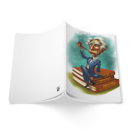 Bertrand Russell Softcover Journal — Illustrated Retro Portrait Notebook for Writers & Gifts