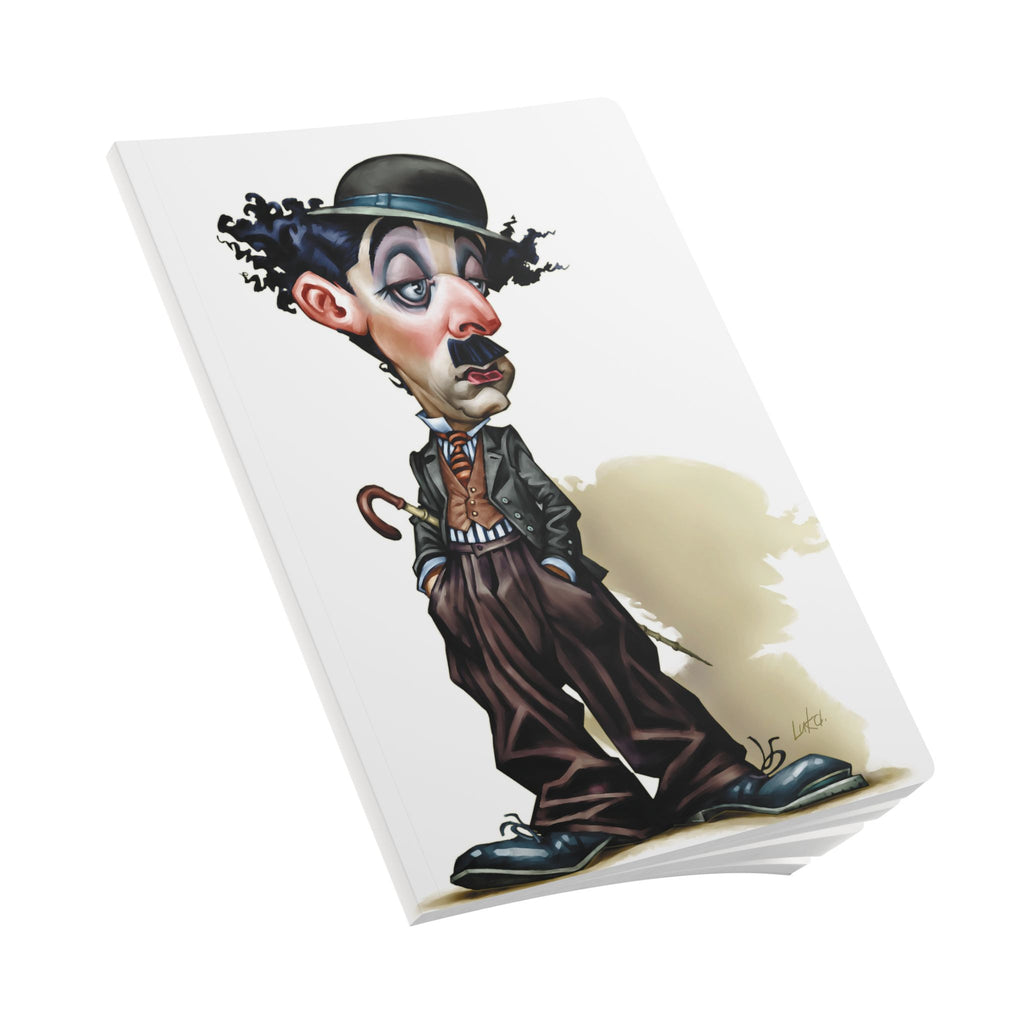 Charlie Chaplin Softcover Journal — Illustrated Retro Portrait Notebook for Writers & Gifts