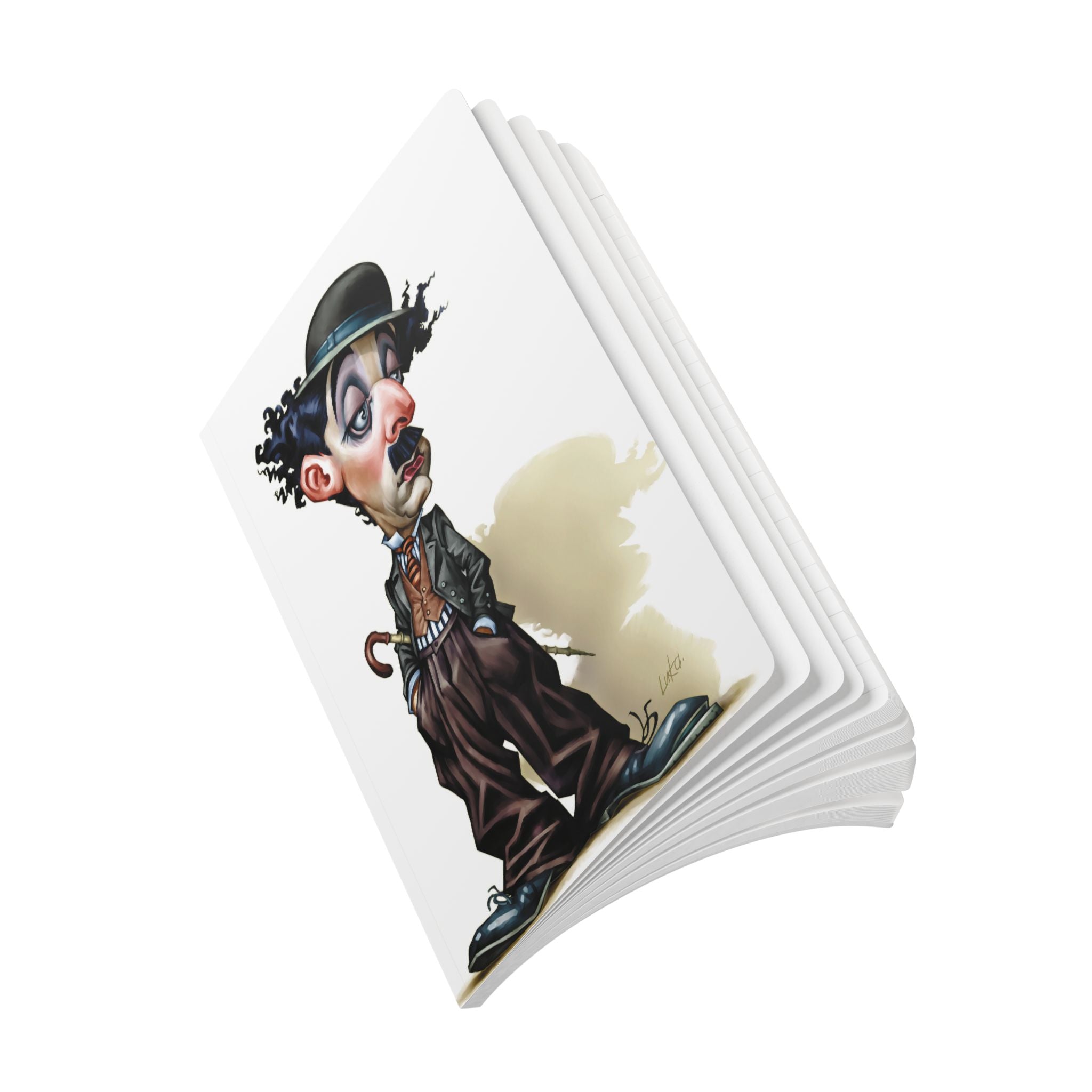 Charlie Chaplin Softcover Journal — Illustrated Retro Portrait Notebook for Writers & Gifts
