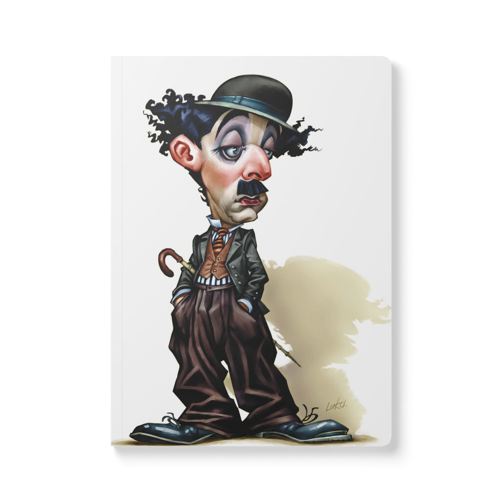 Charlie Chaplin Softcover Journal — Illustrated Retro Portrait Notebook for Writers & Gifts