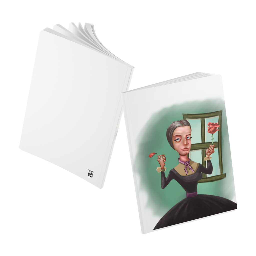 Emily Dickinson Softcover Journal — Illustrated Retro Portrait Notebook for Writers & Gifts
