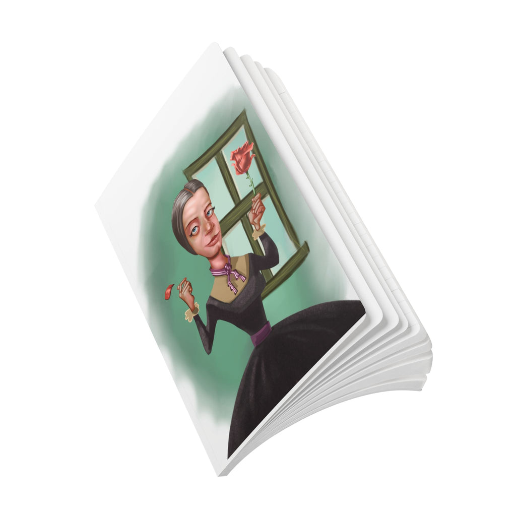 Emily Dickinson Softcover Journal — Illustrated Retro Portrait Notebook for Writers & Gifts