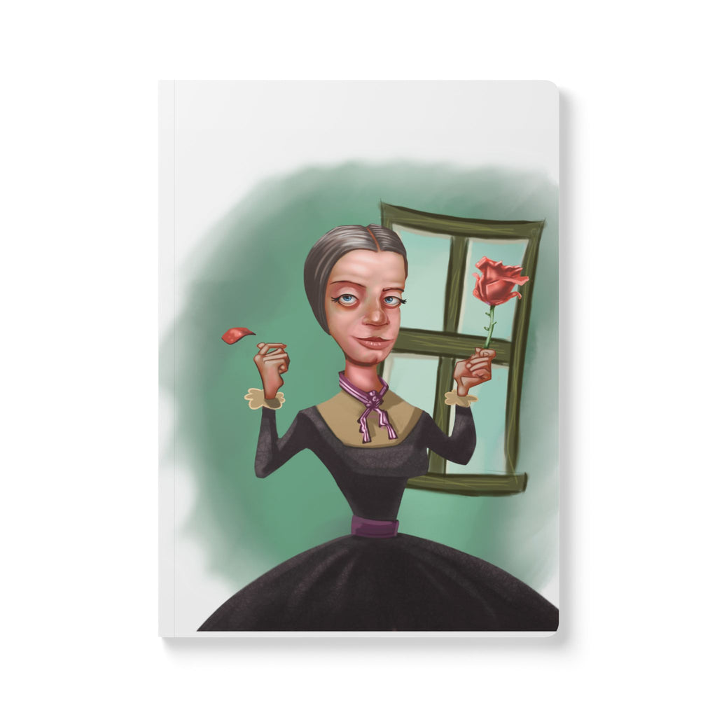 Emily Dickinson Softcover Journal — Illustrated Retro Portrait Notebook for Writers & Gifts