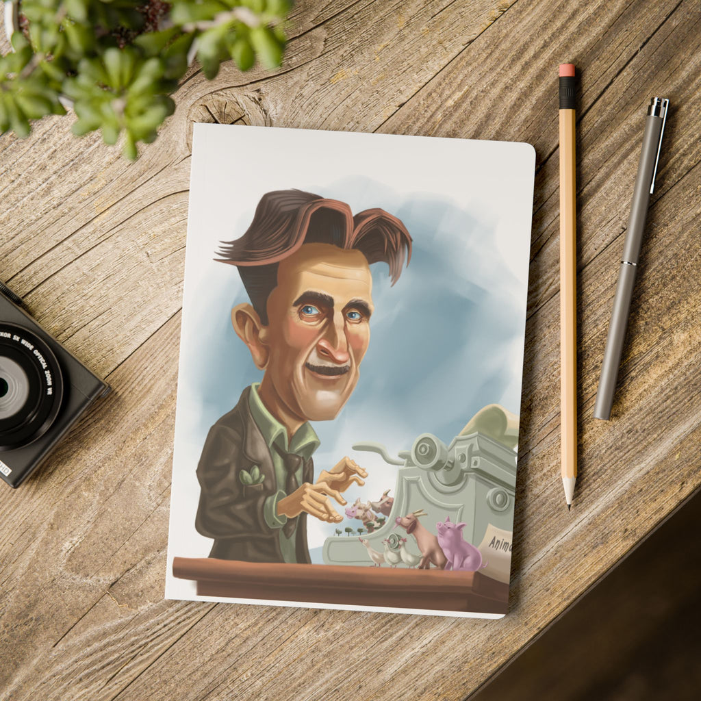 George Orwell Softcover Journal — Illustrated Retro Portrait Notebook for Writers & Gifts
