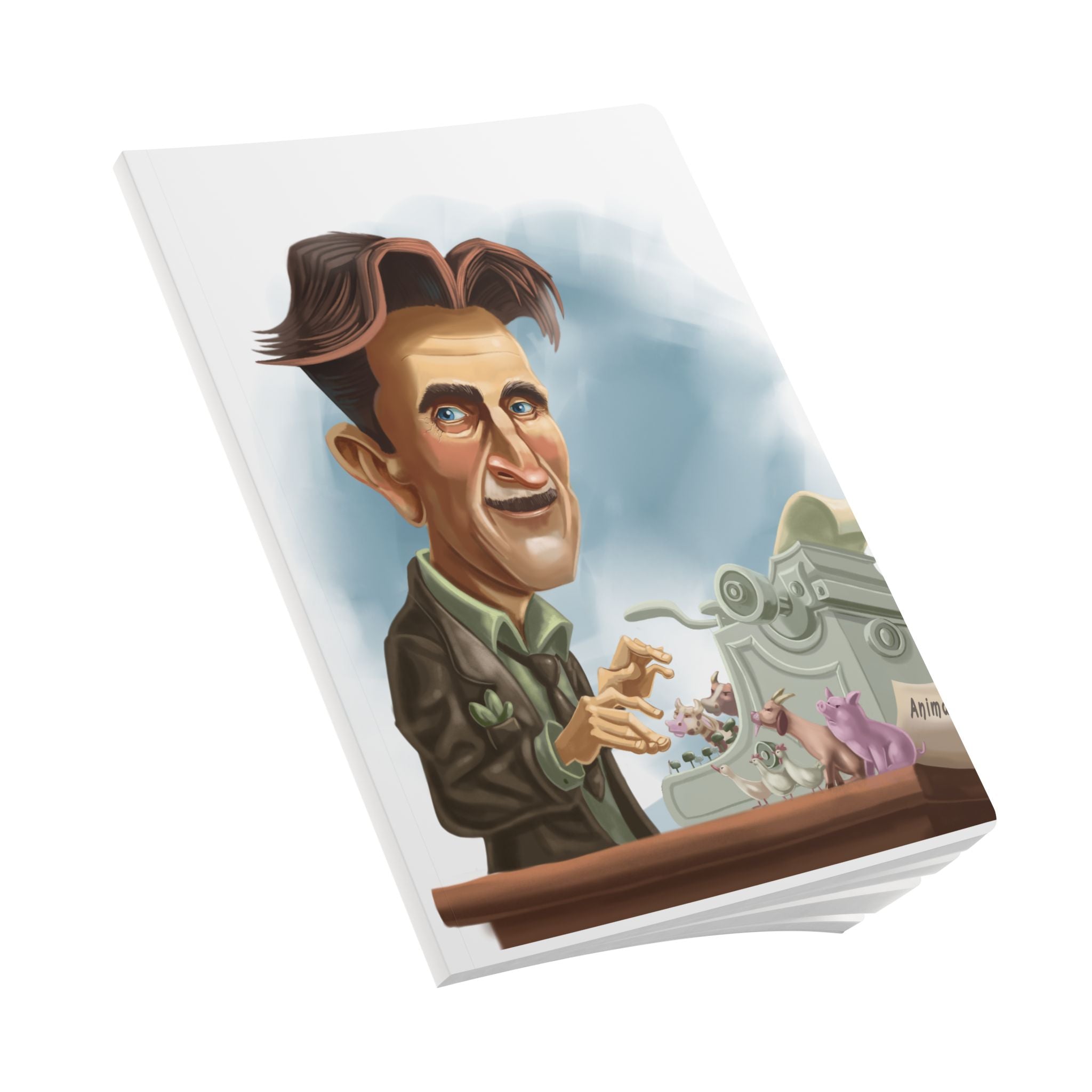 George Orwell Softcover Journal — Illustrated Retro Portrait Notebook for Writers & Gifts