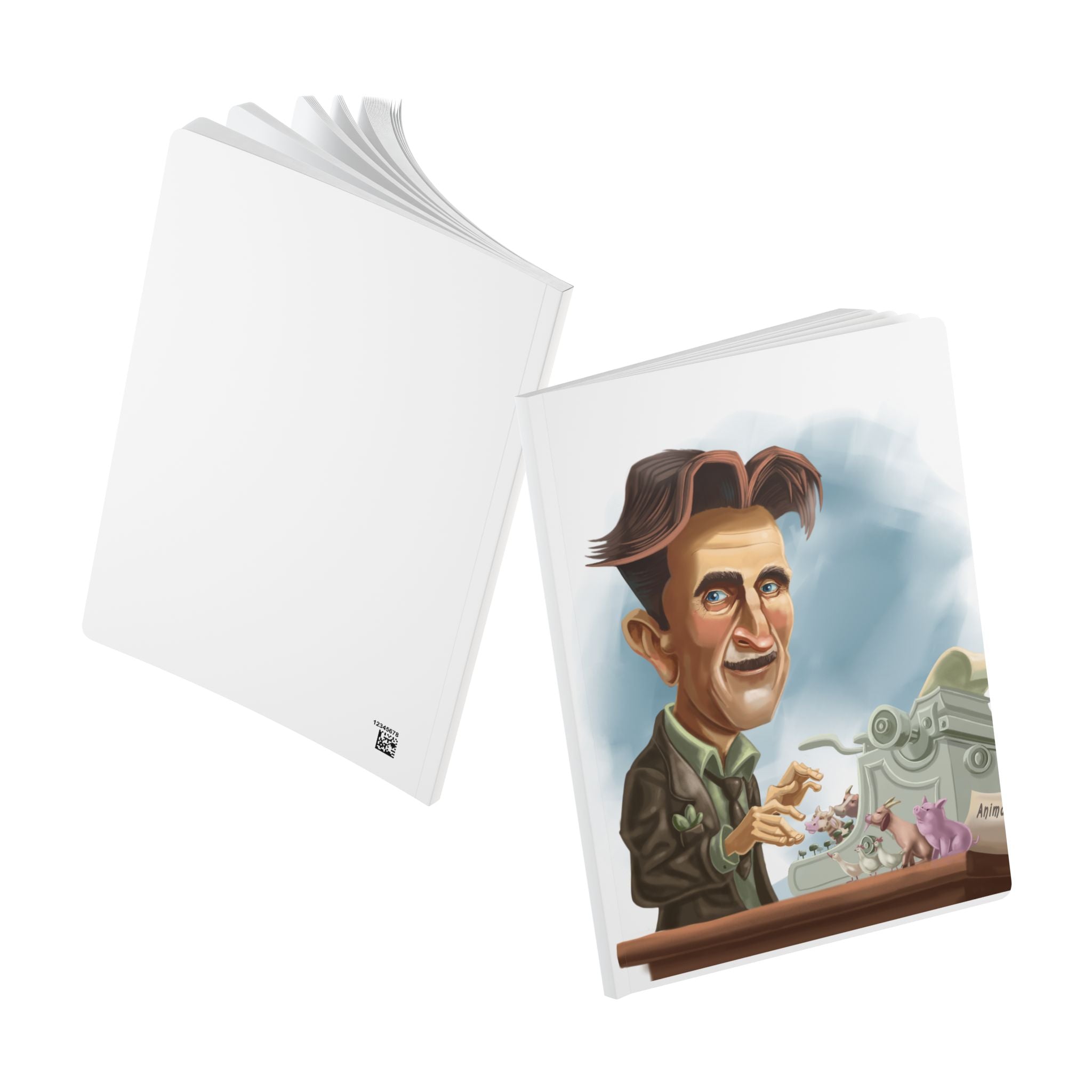 George Orwell Softcover Journal — Illustrated Retro Portrait Notebook for Writers & Gifts