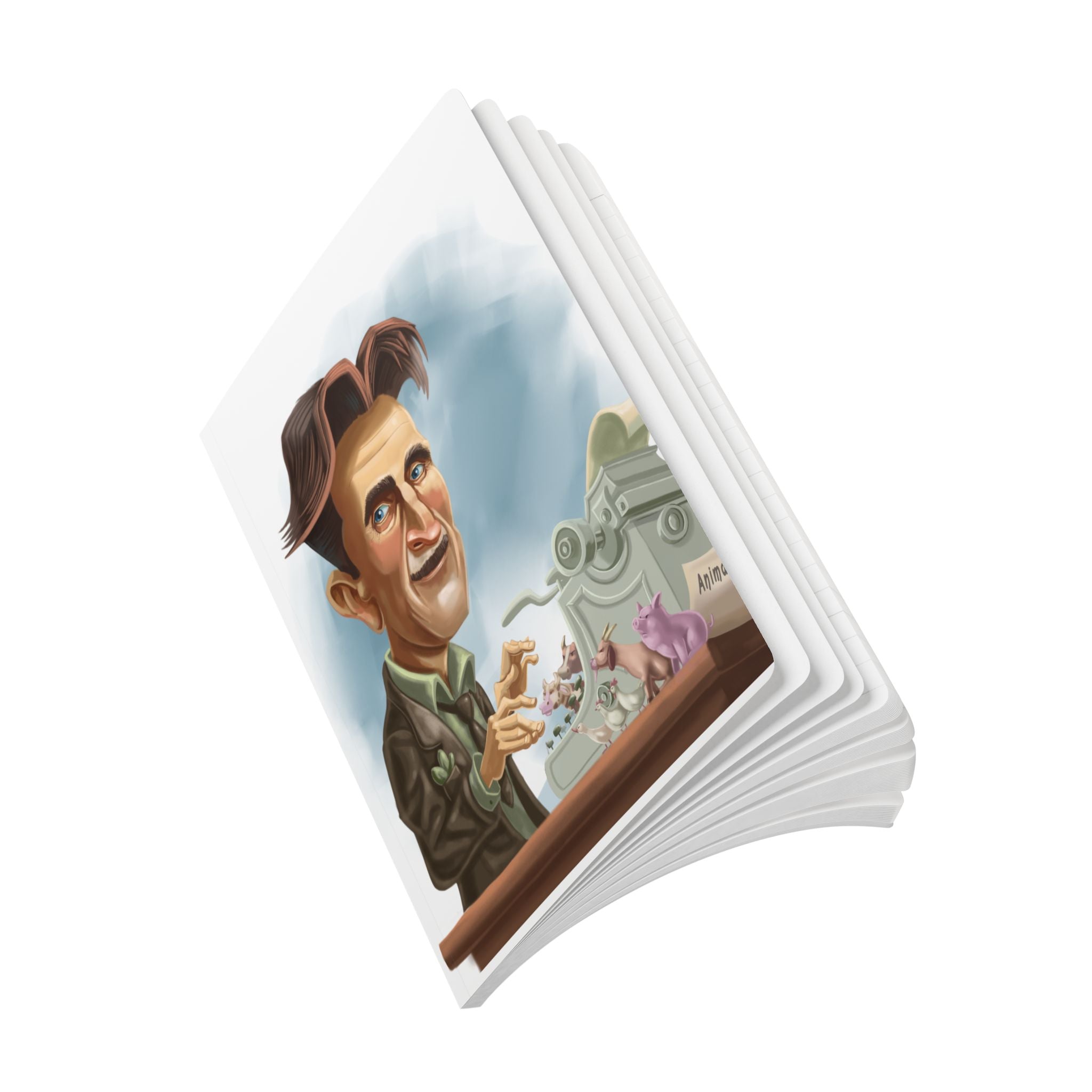 George Orwell Softcover Journal — Illustrated Retro Portrait Notebook for Writers & Gifts