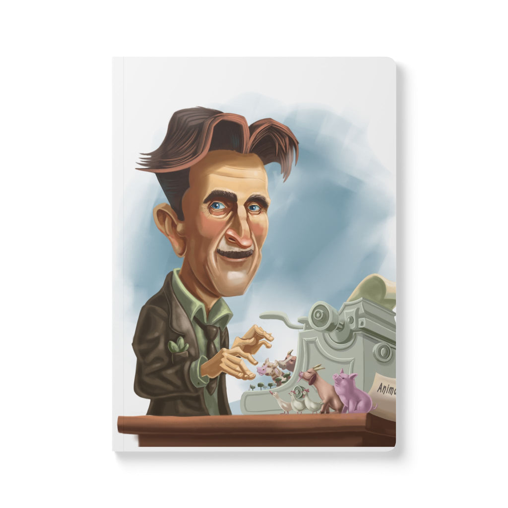 George Orwell Softcover Journal — Illustrated Retro Portrait Notebook for Writers & Gifts